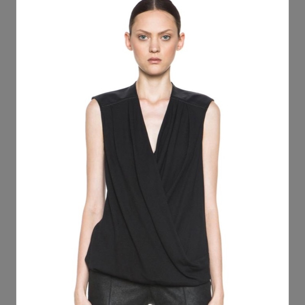 Helmut Lang Sleeveless top with leather details